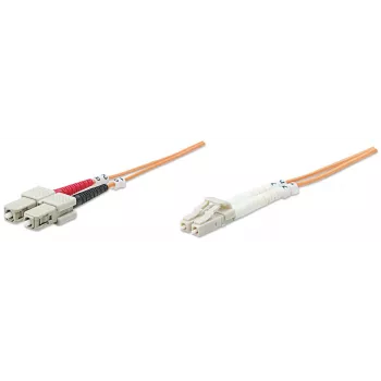 Patchcord światłowodowy Intellinet, OM2, LC/SC, 5 m, pomarańczowy, duplex, wielomodowy, 50/125 µm, LSZH, włókno, dożywotnia gwarancja