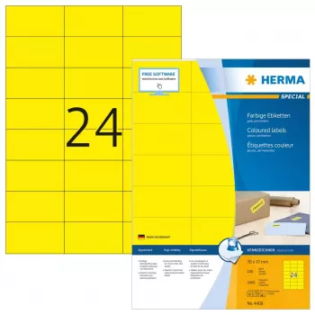 Etykiety HERMA kolorowe A4 70x37 mm żółty papier matowy 2400 szt.