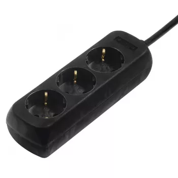 Hama 00108843 Listwa przeciwprzepięciowa czarna 3 gniazda AC 230 V 5 m