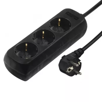 Hama 00108843 Listwa przeciwprzepięciowa czarna 3 gniazda AC 230 V 5 m