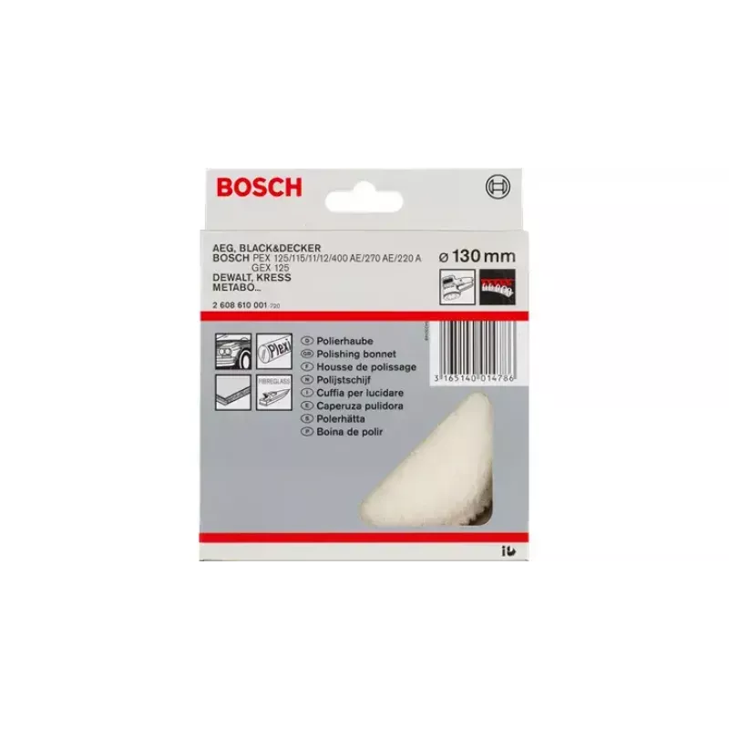 Tarcza z jagnięcej skóry Bosch 3608610000 Średnica 16 cm Szara Wełna