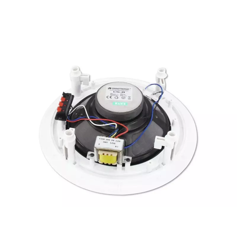 Pełnozakresowy głośnik Omnitronic 80710230 Biały Przewodowy 10 W