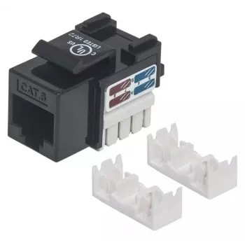 Intellinet Keystone Jack, Cat6, UTP, Punch-down, czarny, płaski, czarny, RJ-45, żeński, 22/26, Cat6