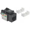Intellinet Keystone Jack, Cat6, UTP, Punch-down, czarny, płaski, czarny, RJ-45, żeński, 22/26, Cat6
