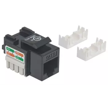 Intellinet Keystone Jack, Cat6, UTP, Punch-down, czarny, płaski, czarny, RJ-45, żeński, 22/26, Cat6