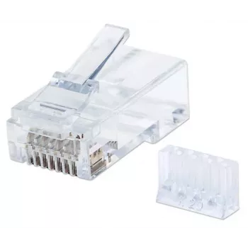 Intellinet Wtyki modułowe RJ45, Cat6, UTP, 3-zębne, do drutu litego, styki pozłacane 15 µ, 90 szt.