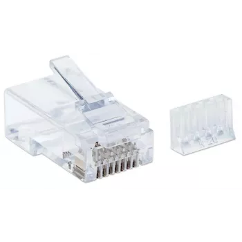 Intellinet Wtyki modułowe RJ45, Cat6, UTP, 3-zębne, do drutu litego, styki pozłacane 15 µ, 90 szt.