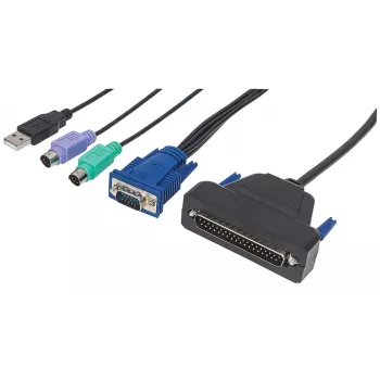 Kabel Intellinet VGA 1-Port do konsoli KVM, złącza PS2, USB i VGA