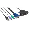 Kabel Intellinet VGA 1-Port do konsoli KVM, złącza PS2, USB i VGA