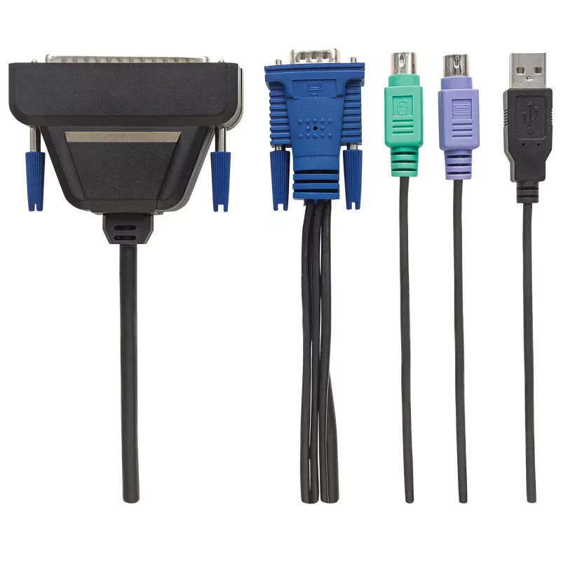 Kabel Intellinet VGA 1-Port do konsoli KVM, złącza PS2, USB i VGA