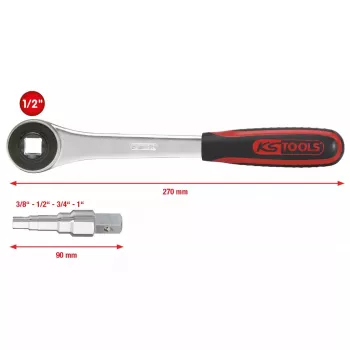 Klucz zapadkowy KS Tools 130.3000 Stal 2 szt. 610 g