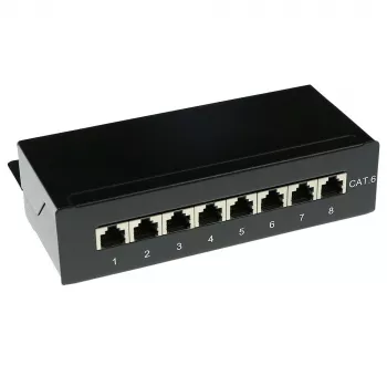 Powierzchniowa ekranowana puszka przyłączeniowa ACT 8-port CAT6, 173×44 mm