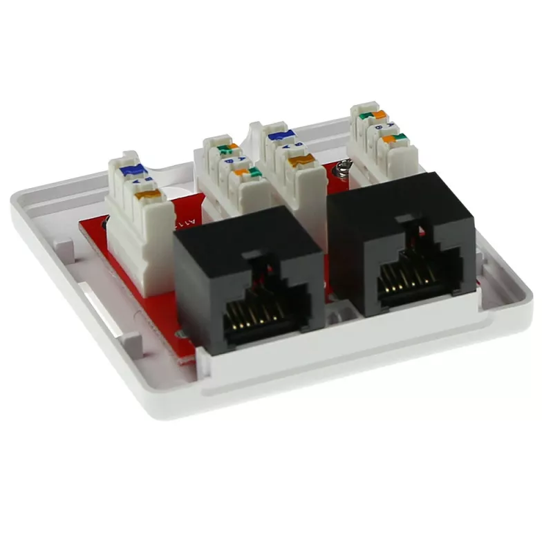 Powierzchniowa puszka montażowa 2-portowa CAT6 nieekranowana ACT FA6002, 29×61×29,5 mm