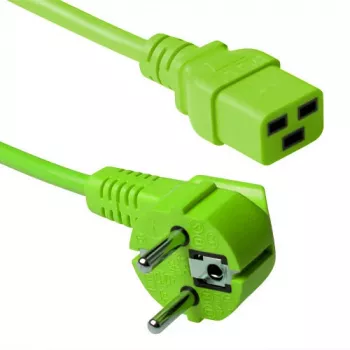 ACT Powercord złącze sieciowe CEE 7/7 męskie (kątowe) - C19 zielony 1,2 m