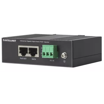 Intellinet Industrial Gigabit High-Power PoE+ Injector, 1 port 30 W, IEEE 802.3at/af Power over Ethernet (PoE+/PoE), obudowa metalowa