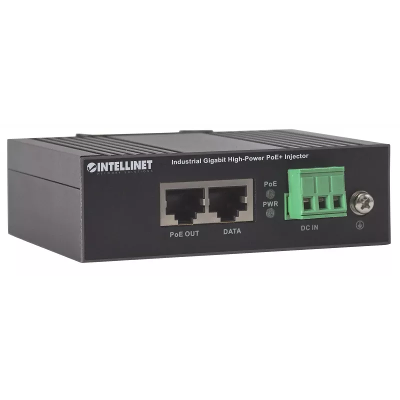 Intellinet Industrial Gigabit High-Power PoE+ Injector, 1 port 30 W, IEEE 802.3at/af Power over Ethernet (PoE+/PoE), obudowa metalowa