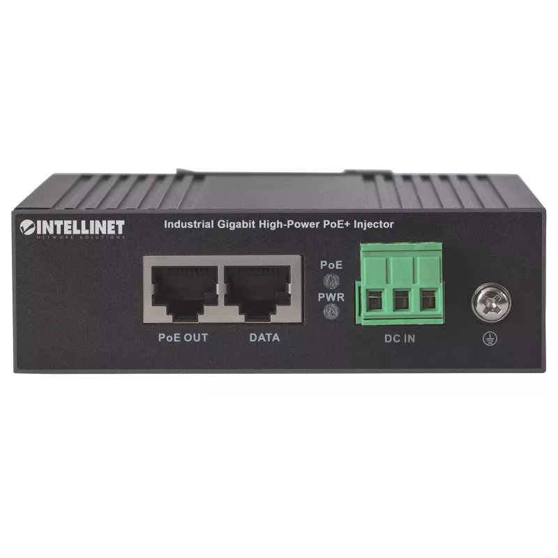 Intellinet Industrial Gigabit High-Power PoE+ Injector, 1 port 30 W, IEEE 802.3at/af Power over Ethernet (PoE+/PoE), obudowa metalowa
