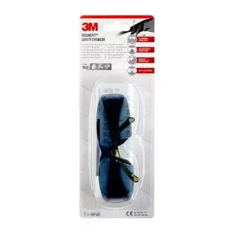 3M SF4000GC1 okulary ochronne Gogle ochronne Tworzywo sztuczne Czarny, Zielony