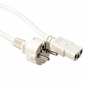 ACT Powercord kabel zasilający CEE 7/7 męski (prosty) - C13 kość słoniowa 1,5 m