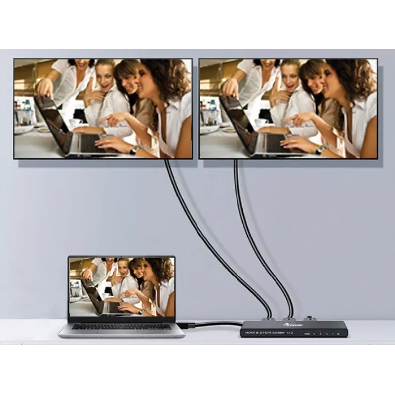 Equip Ultra cienki 2-Port HDMI 2.0 Splitter