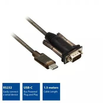 ACT USB-C do Serial Adapter AC6002 Czarny 1.5m
