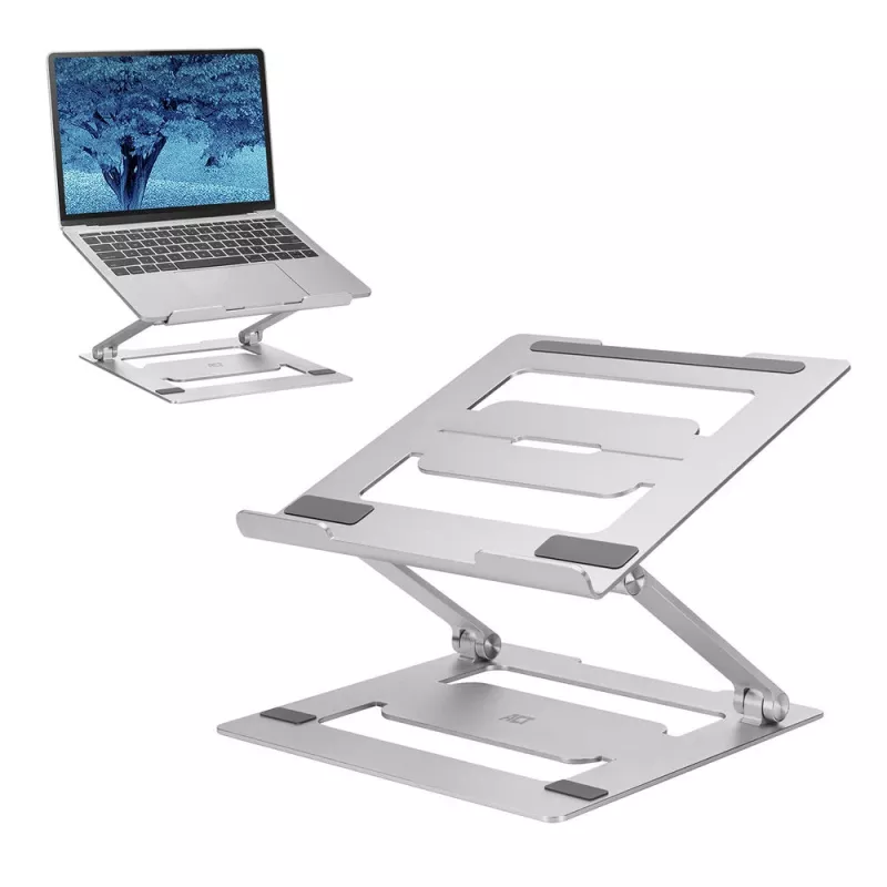 Podstawka pod laptop ACT AC8135 aluminiowa szara bezstopniowa regulacja wysokości
