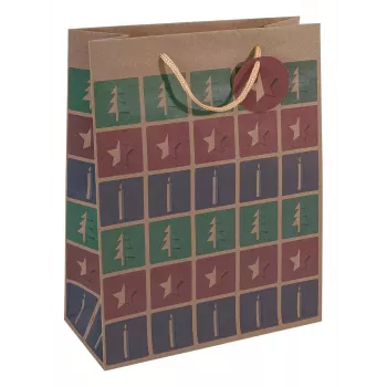 Torba na prezent Sigel GT043 zielona czerwona fioletowa 260x120x330 mm
