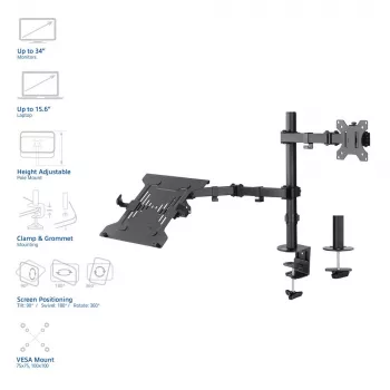 Laptop & monitor arm ACT AC8305 height adjustment 0-450mm