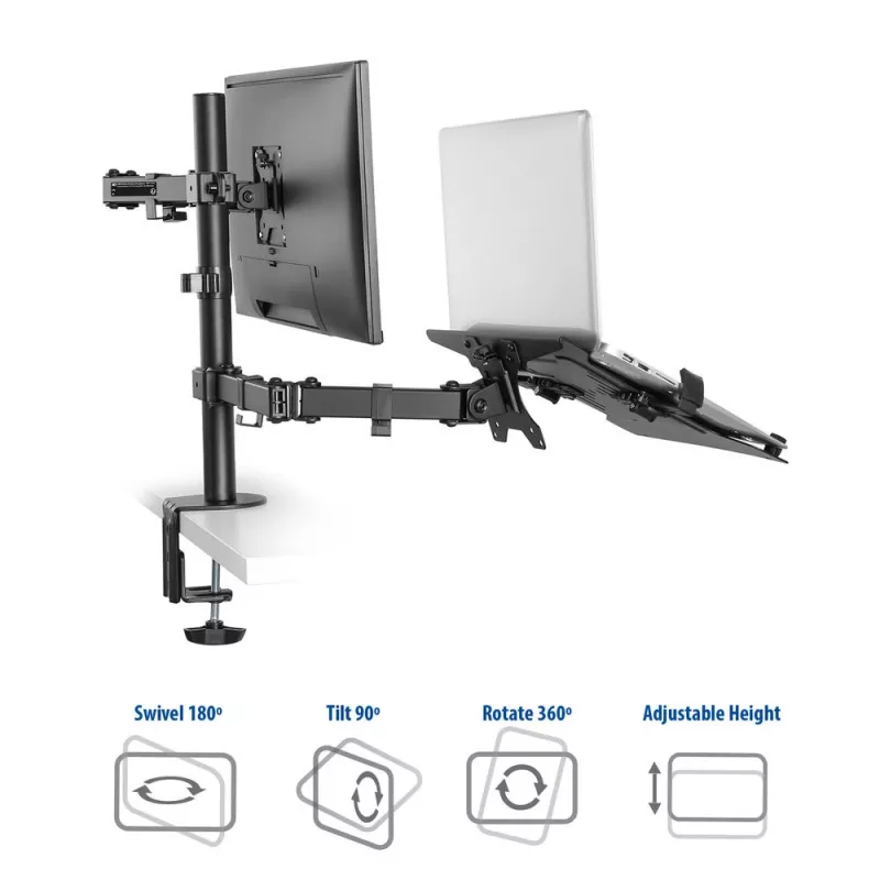 Laptop & monitor arm ACT AC8305 height adjustment 0-450mm