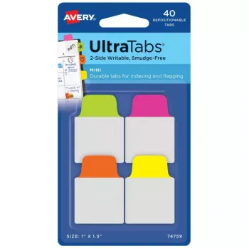 Czyste karteczki indeksujące Avery Ultra Tabs 74759 zielone pomarańczowe różowe żółte