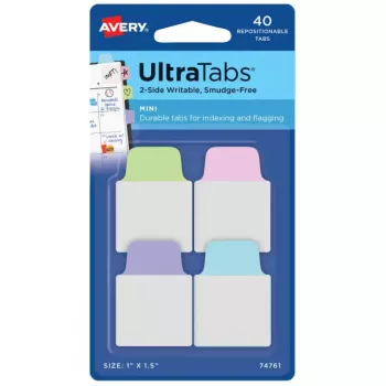 Czysty indeks z zakładkami Avery Ultra Tabs 74761 niebieski zielony różowy fioletowy