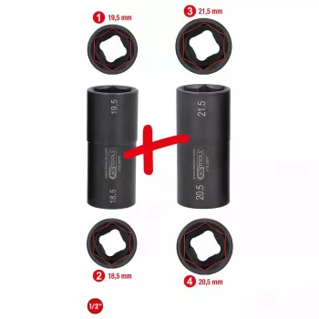 Zestaw nasadek KS Tools 515.0895 napęd 1/2 cala 2 nasadki