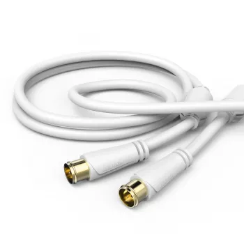 Hama 00205034 kabel koncentryczny 1,5 m złącze F Biały