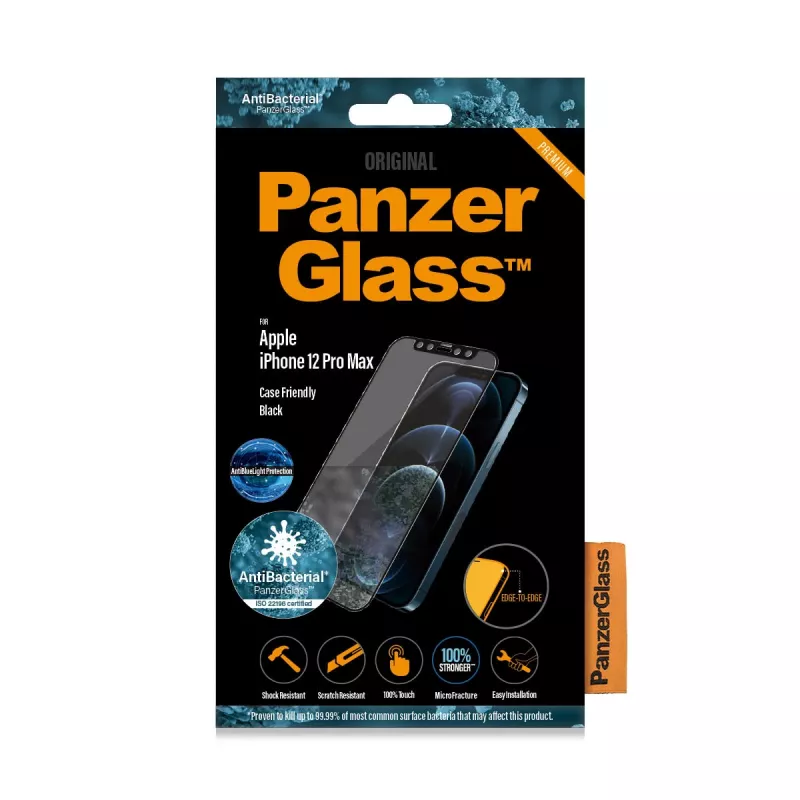 PanzerGlass ® Folia ochronna anty-światło niebieskie Apple iPhone 12 Pro Max | Edge-to-Edge