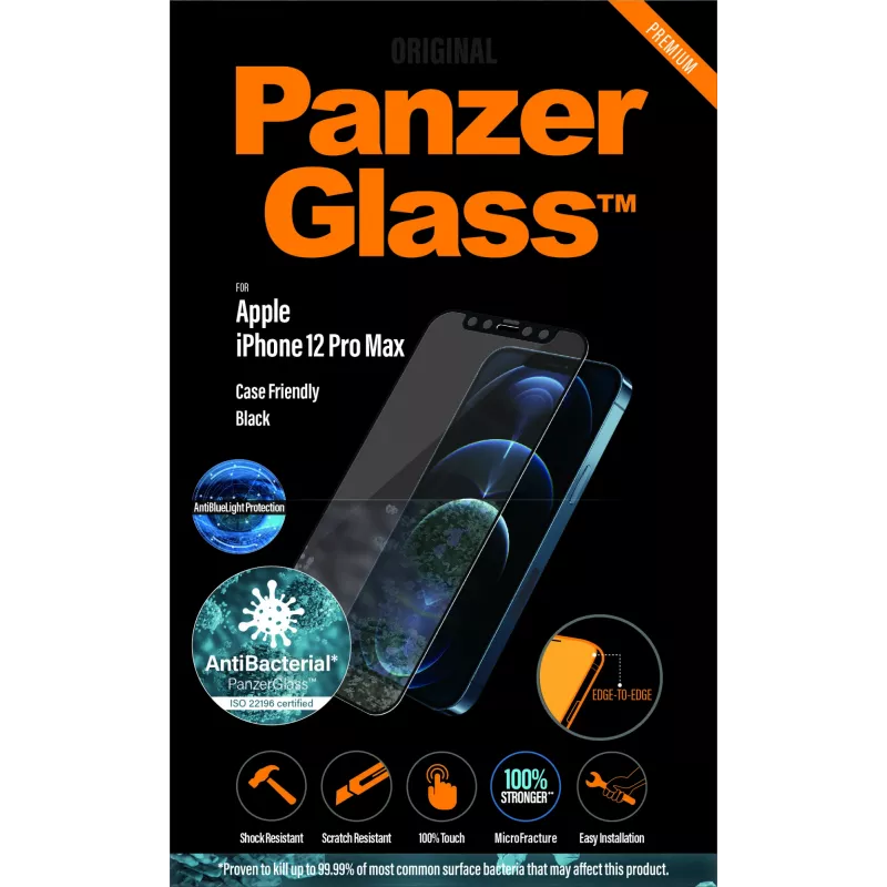PanzerGlass ® Folia ochronna anty-światło niebieskie Apple iPhone 12 Pro Max | Edge-to-Edge