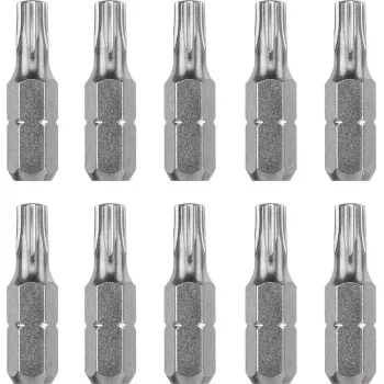Zestaw końcówek wkrętakowych KWB 121249 — 10 szt., Torx T9, długość 25 mm, trzpień 1/4 cala