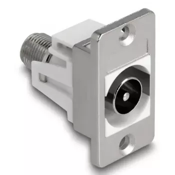 DeLOCK 90881 Gniazdo IEC F Srebrny Biały 75 Ω