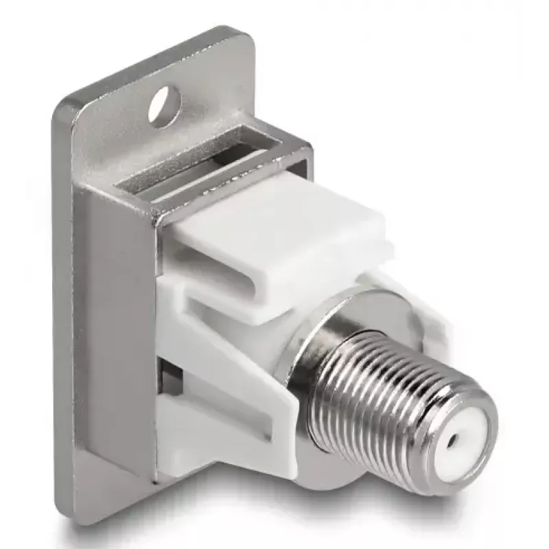 DeLOCK 90882 gniazdo IEC F srebrno-białe 75 Ω