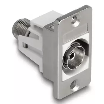 DeLOCK 90882 gniazdo IEC F srebrno-białe 75 Ω