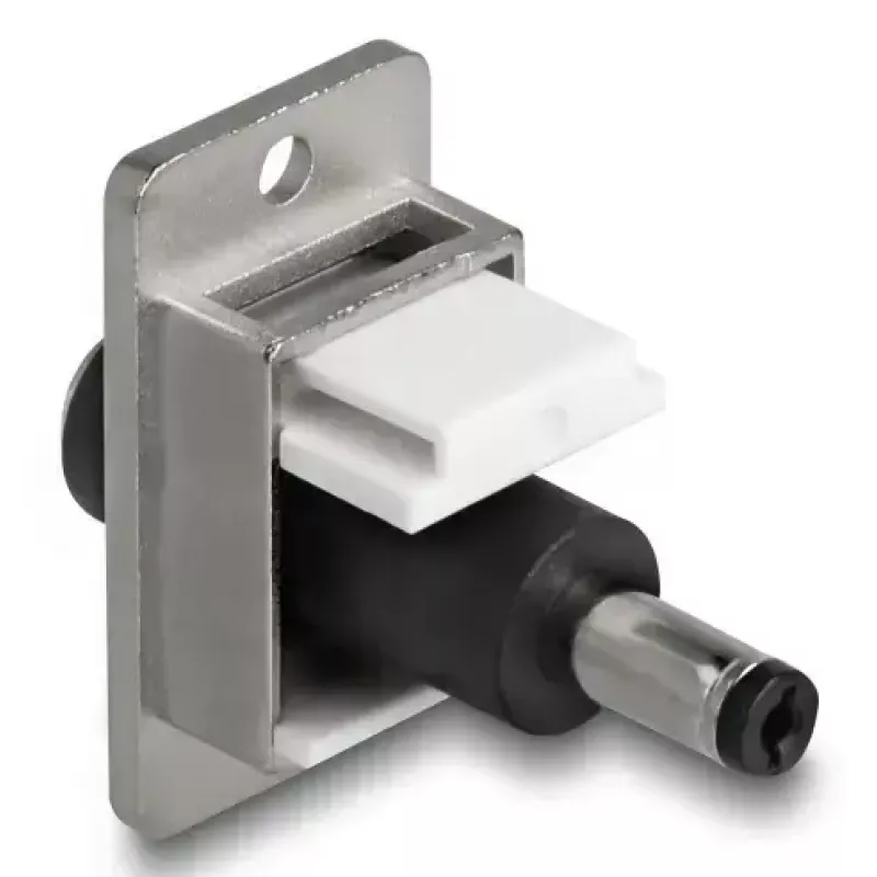 Moduł keystone DeLOCK 90886 płaski czarny srebrny biały DC 5,5 x 2,5