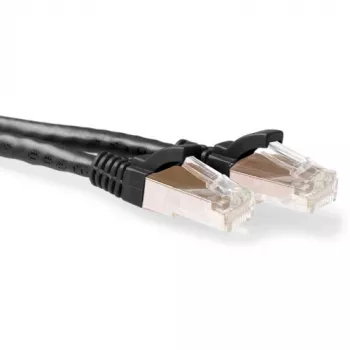 ACT Czarny 1,5-metrowy kabel krosowy LSZH SFTP CAT6A bez zaczepów ze złączami RJ45
