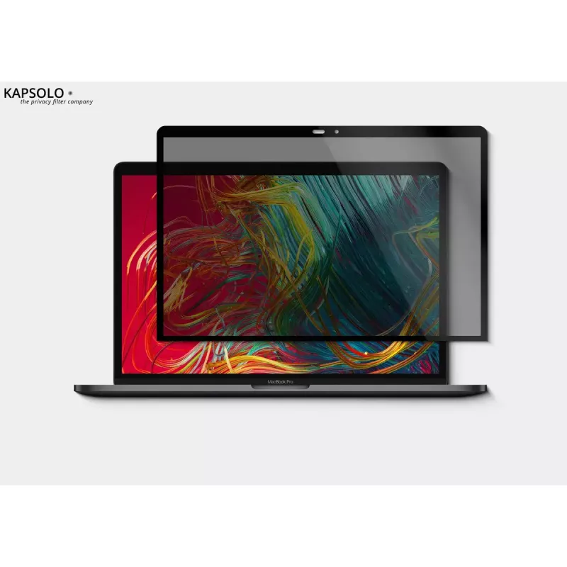 Magnetyczna folia prywatności Kapsolo do Apple MacBook Pro 16 cali Retina (2019) — twardość 9H, przepuszczalność światła 50%, kąt prywatności 30°, 40,6 cm
