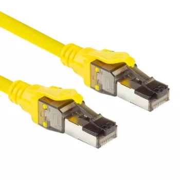 ACT Żółty 5-metrowy kabel krosowy SFTP CAT8 z bezzaczepowymi złączami RJ45