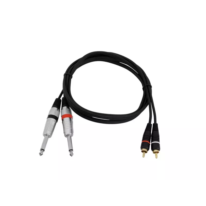 Kabel audio Omnitronic 30225213 1,5m 2x6,35mm 2xRCA Czarny