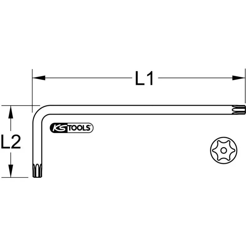 Klucz torx w kształcie litery L KS Tools 151.2251