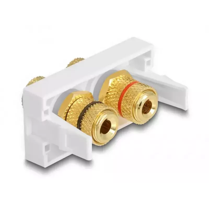 Moduł DeLOCK Easy 45 2 x zacisk przyłączeniowy czerwony czarny pierścień 22,5 x 45 mm