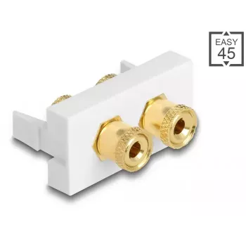 Moduł DeLOCK Easy 45 2 x zacisk przyłączeniowy czerwony czarny pierścień 22,5 x 45 mm
