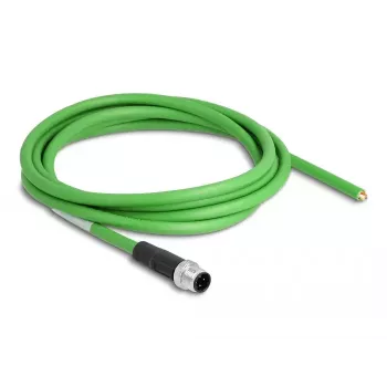 Przemysłowy kabel sieciowy DeLOCK M12 4-pin D-kodowany z otwartymi końcówkami przewodów TPU 2 m