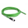 Przemysłowy kabel sieciowy DeLOCK M12 4-pin D-kodowany z otwartymi końcówkami przewodów TPU 2 m