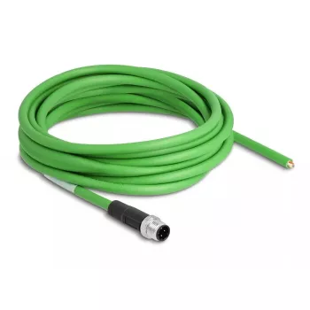 DeLOCK Kabel sieciowy M12 4-pin D-kodowany otwarte końce przewodów TPU 5 m